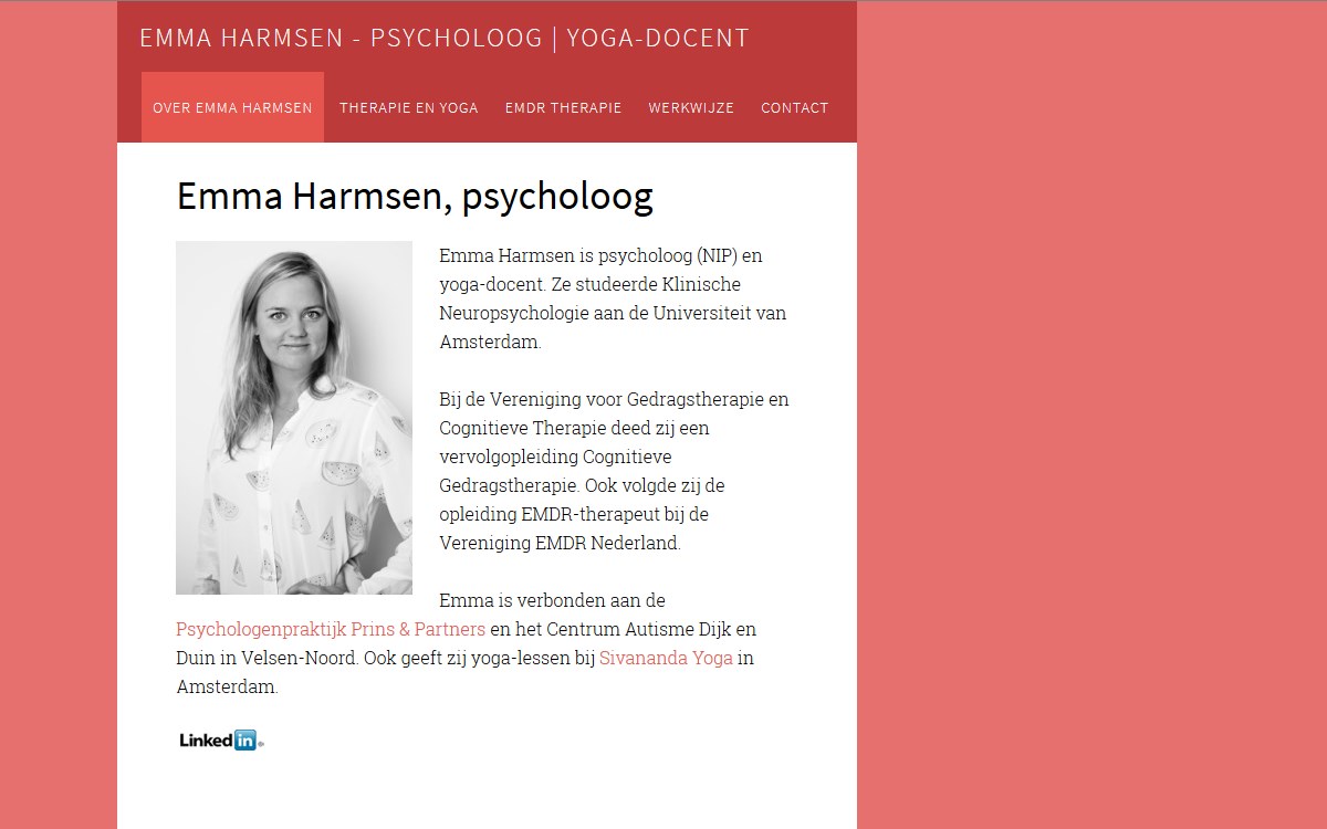 website psycholoog Emma Harmsen door Alfabet Produkties